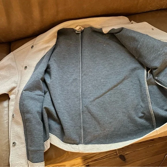 H&M bomber overcoat chore jacket large pockets off white cream shirt minimal - Picture 7 of 13